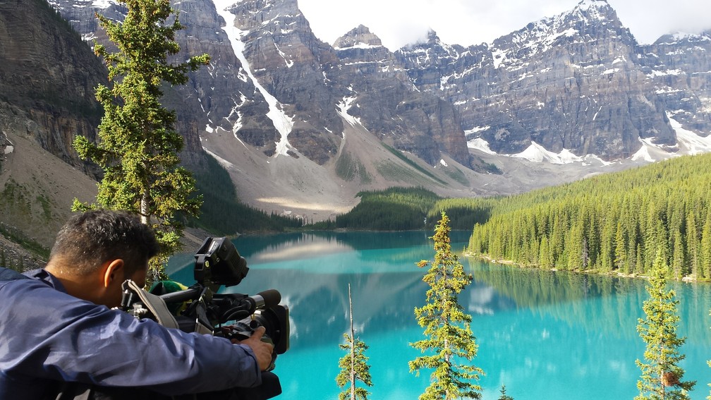 Lago Louise em Alberta no Canadá; temperaturas no inverno podem ser menores de 25 graus  (Foto: Paulo Gonçalves/ TG)