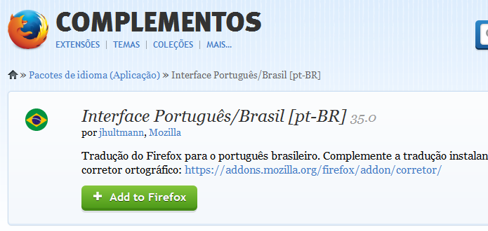 Clique sobre o botão para instalar o pacote de idiomas (Foto: Reprodução/Helito Bijora)