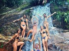 Isis Valverde se diverte na cachoeira com amigas