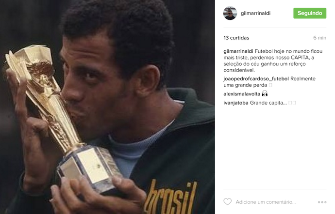 Gilmar Rinaldi posta homenagem a Carlos Alberto Torres (Foto: Reprodução / Instagram)