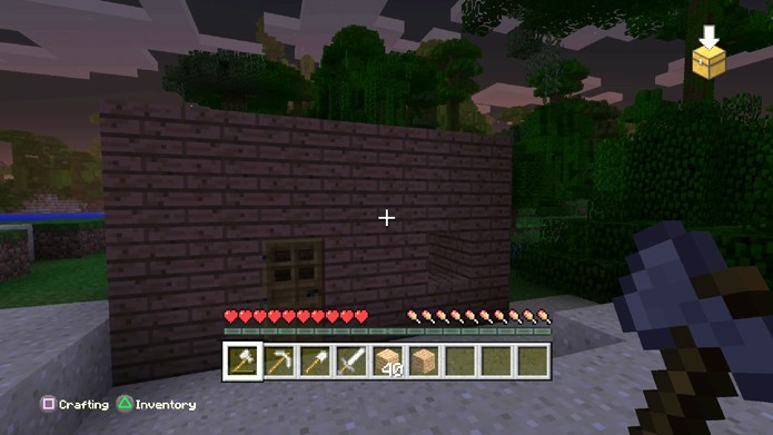 A criação de um abrigo é parte essencial para sobreviver em Minecraft (Foto: Reprodução/Rafael Monteiro)