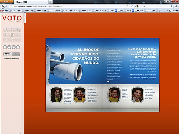 Anúncio do governo de Pernambuco em revista gaúcha (Foto: Reprodução / Internet)