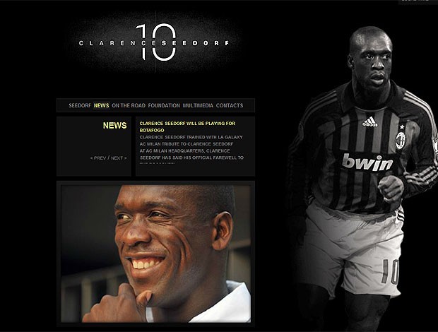 site Seedorf Botafogo (Foto: Reprodução / Site Oficial) site Seedorf Botafogo (Foto: Reprodução / Site Oficial)