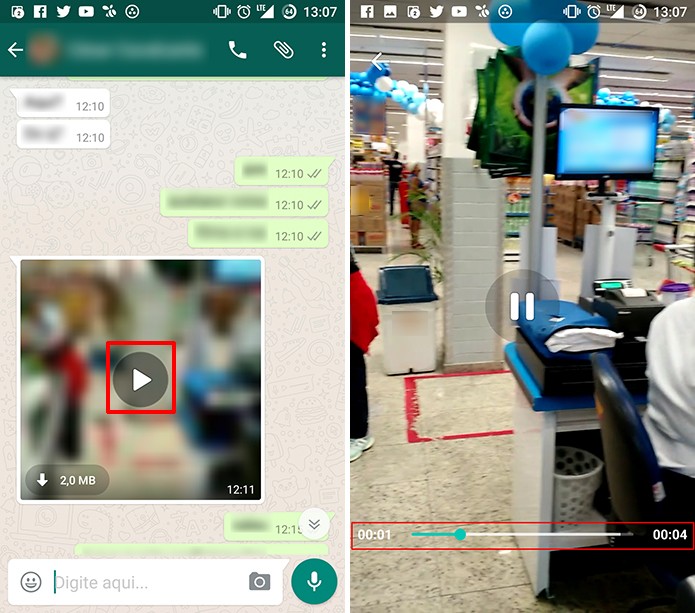 WhatsApp mostra vídeo em player próprio enquanto ainda faz o download (Foto: Reprodução/Elson de Souza)