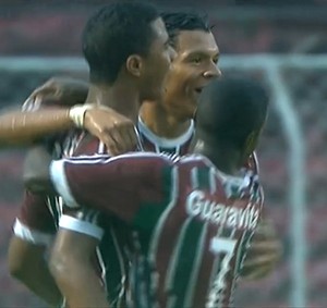 Comemoração do Fluminense contra o Luverdense - Copinha (Foto: Reprodução)