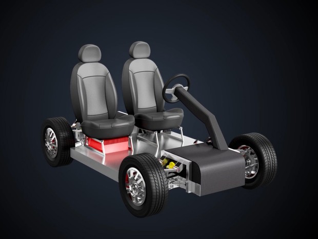 Chassis modular do PodCycle permite produÃ§Ã£o em baixa escala e diferentes tipos de carroceria (Foto: DivulgaÃ§Ã£o/Signia Digital)