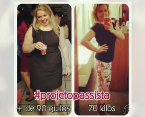 Antes e depois da Carolina Guerreiro (Foto: TV Globo)