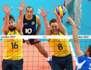 Lucão e Murilo, Vôlei, Brasil x Itália (Foto: Agência Reuters)
