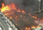 Incêndio destrói barracos na Zona Leste de
São Paulo (Reprodução GloboNews)