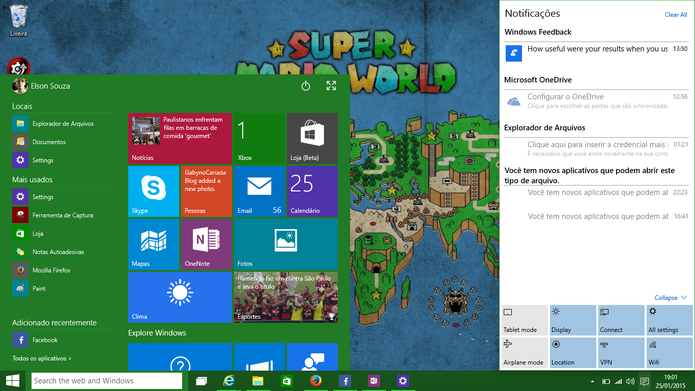 Windows 10 promete manter o bom desempenho nas máquinas atuais (Foto: Reprodução/Elson de Souza)