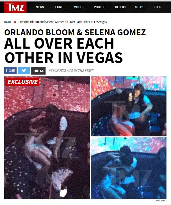 Selena Gomez e Orlando Bloom juntos em Las Vegas (Foto: Reprodução / TMZ)