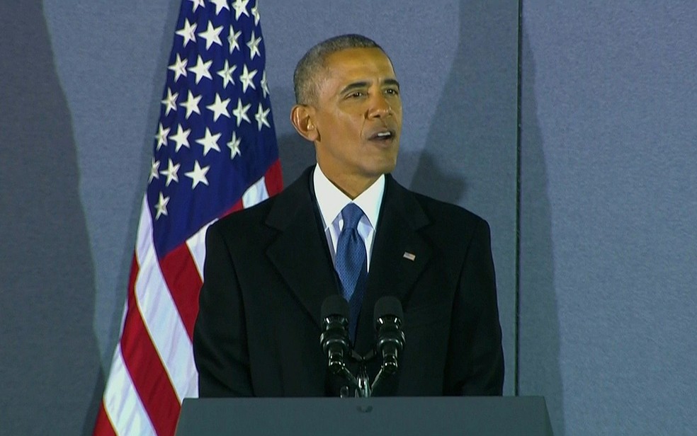 Obama fala como ex-presidente (Foto: Reprodução)