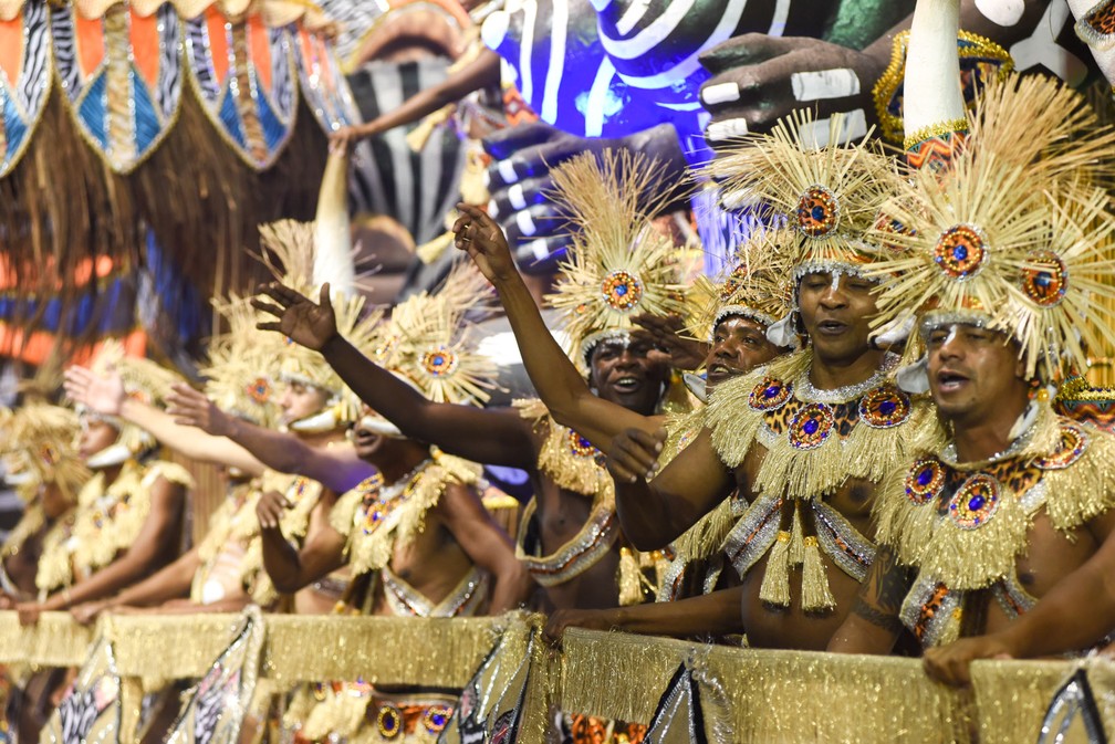 Escola de samba foi a quarta a desfilar na madrugada de sexta-feira para sábado (Foto: Flávio Moraes/G1)