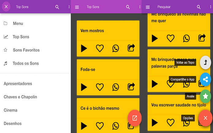 Sons Engraçados para WhatsApp, Software