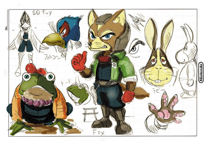 Artes conceituais originais dos personagens de Star Fox (Foto: Reprodução/Nintendo)