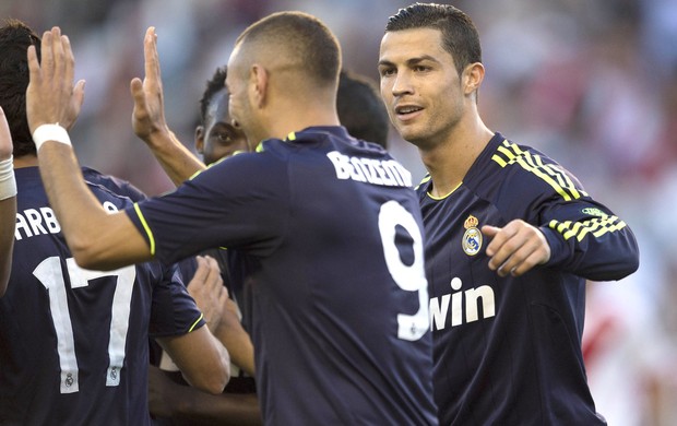 Benzema e Cristiano Ronaldo, Rayo e Real MAdrid (Foto: Agência AFP)