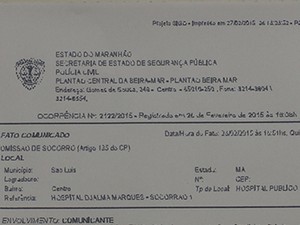 Boletim do ocorrência foi registrado no Plantão Central da Beira Mar (Foto: Reprodução / TV Mirante)
