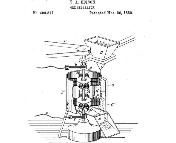 Separador de metal Thomas Edison (Foto: Google Patents)