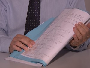 Outro trecho da carta deixada pelo zootecnista (Foto: Reprodução/TV TEM) Outro trecho da carta deixada pelo zootecnista (Foto: Reprodução/TV TEM)