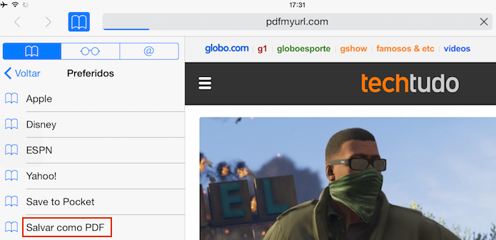 Salvando uma página como PDF (Foto: Reprodução/Edivaldo Brito)