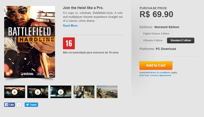 Página do game no Origin (Foto: Reprodução/André Mello)