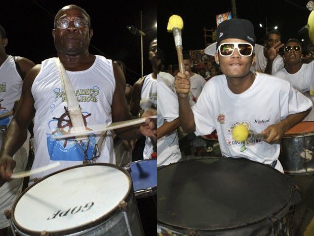 Percussionistas animaram o público nesta noite (Foto: Egi Santana/G1)
