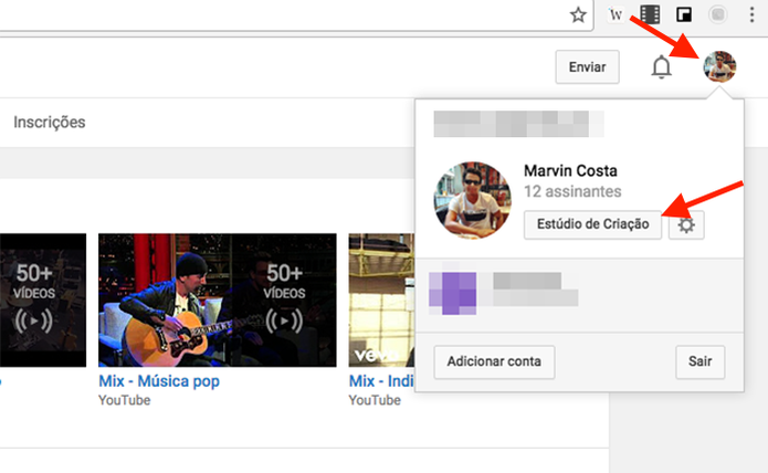 Configurações de uma página do YouTube (Foto: Reprodução/Marvin Costa) (Foto: Configurações de uma página do YouTube (Foto: Reprodução/Marvin Costa)) Configurações de uma página do YouTube (Foto: Reprodução/Marvin Costa) (Foto: Configurações de uma página do YouTube (Foto: Reprodução/Marvin Costa))