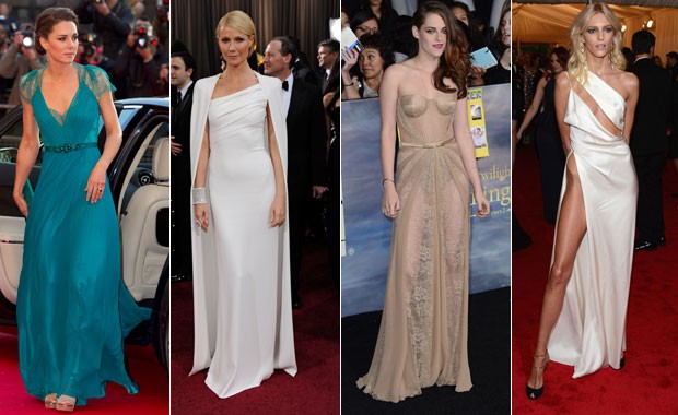 KATE MIDDLETON, GWYNETH PALTROW, KRISTEN STEWART E ANJA RUBIK (Foto: Getty Images)