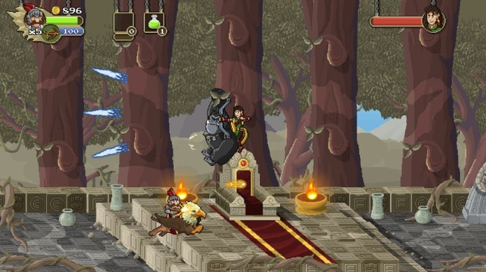 Gryphon Knight Epic: ao derrotar os chefões, você ficará com sua arma (Foto: Reprodução/Steam) Gryphon Knight Epic: ao derrotar os chefões, você ficará com sua arma (Foto: Reprodução/Steam)