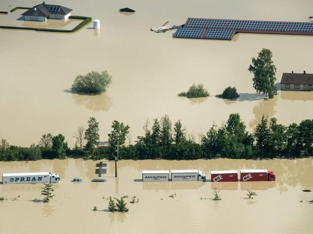 Mudança climática pode causar mais inundações na Europa (Foto: Armin Weigel/DPA/AFP)