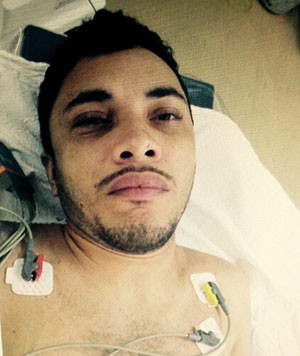 Depois de baleado pelo PM, Diego da Silva Maximiano, de 25 anos, procurou atendimento no Pronto-Socorro Clóvis Sarinho, em Natal   (Foto: Divulgação/Polícia Civil)