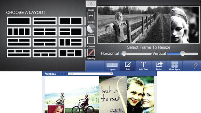 Crie capas fazendo montagens com o Cover Photo Maker for Facebook (Foto: Divulgação/AppStore)