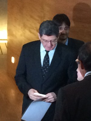 O ministro da Fazenda, Joaquim Levy, chega para evento no Rio (Foto: Cristiane Caoli/G1)