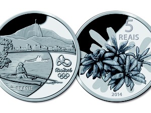Moeda de prata representa o remo (Foto: Reprodução/Banco Central)