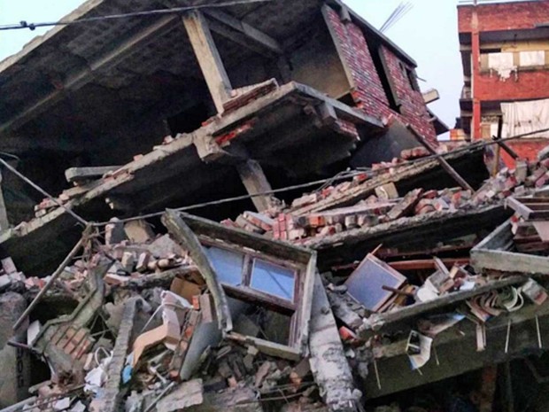 Imagem do Instagram mostra danos causados por forte terremoto na Índia (Foto: Deepak Shijagurumayum / via AFP Photo)