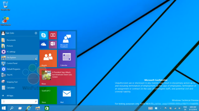 Windows 9 deve priorizar a interface desktop e trazer de volta o menu Iniciar e apps em janelas (Foto: Reprodução/WinFuture)