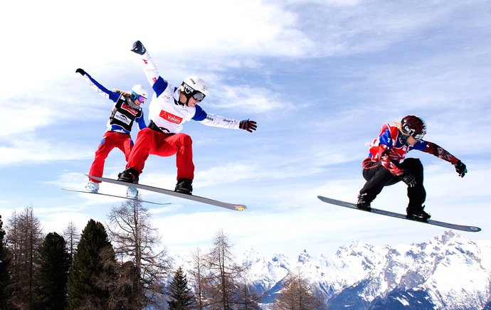 Dominique Maltais prova snowboard Suíça (Foto: AP)