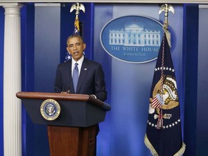 O presidente dos Estados Unidos, Barack Obama, fala a jornalistas em coletiva de imprensa na Casa Branca nesta sexta-feira (1º) (Foto: REUTERS/Larry Downing)