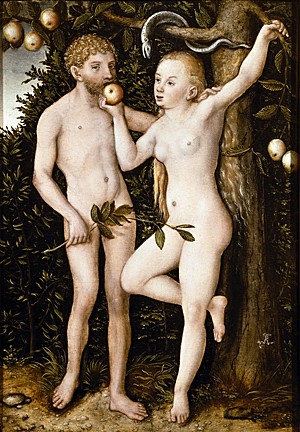 Quadro de Adão e Eva (Foto: Leemage/Arquivo AFP)