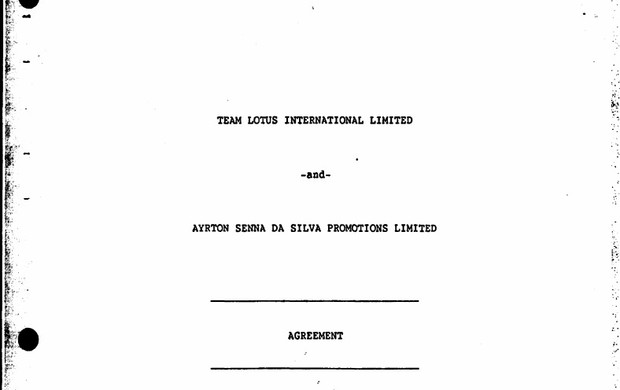 contrato ayrton senna lotus formula 1 (Foto: Reprodução/Legacy Tobacco Documents Library)