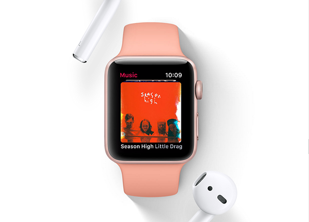watchOS 4 trará novo aplicativo Music pensado para uso com AirPods e com suporte a playlists (Foto: Reprodução/Apple)
