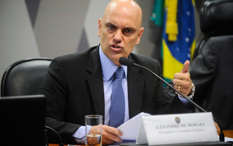 O ministro licenciado da Justiça, Alexandre de Moraes, participa de sabatina na CCJ do Senado após ser indicado para o STF (Foto: Marcos Oliveira/Agência Senado)