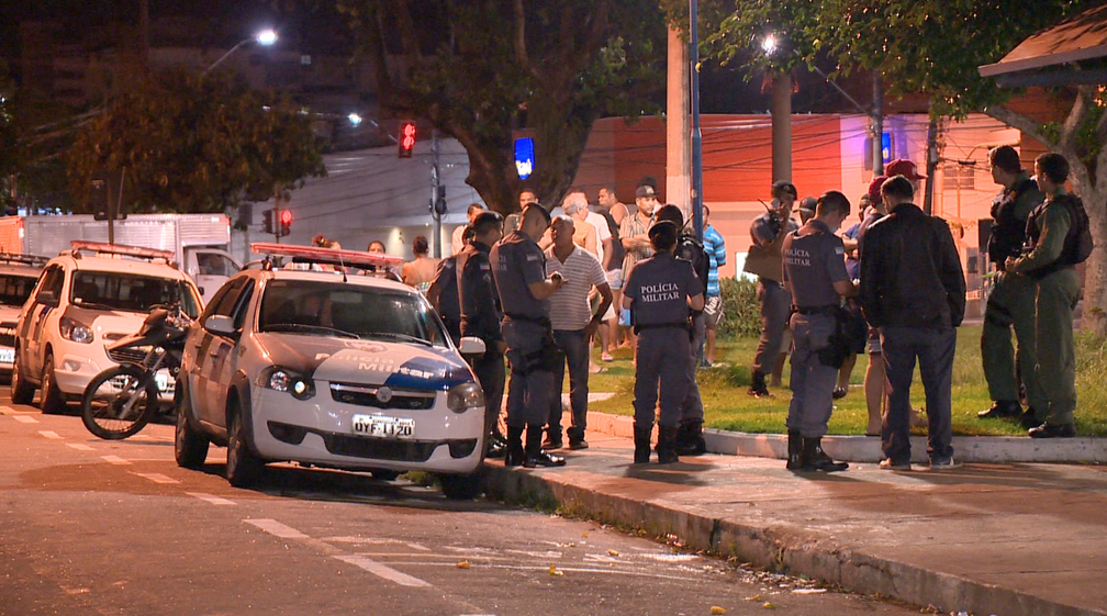 Praça de Jucutuquara onde aconteceu o tiroteio em Vitória (Foto: Reprodução/ TV Gazeta)