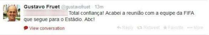 Twitter do prefeito de Curitiba sobre reunião com a Fifa (Foto: Reprodução/Twitter)
