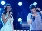 Decotada, Paula Fernandes canta com Michel Teló em gravação de DVD