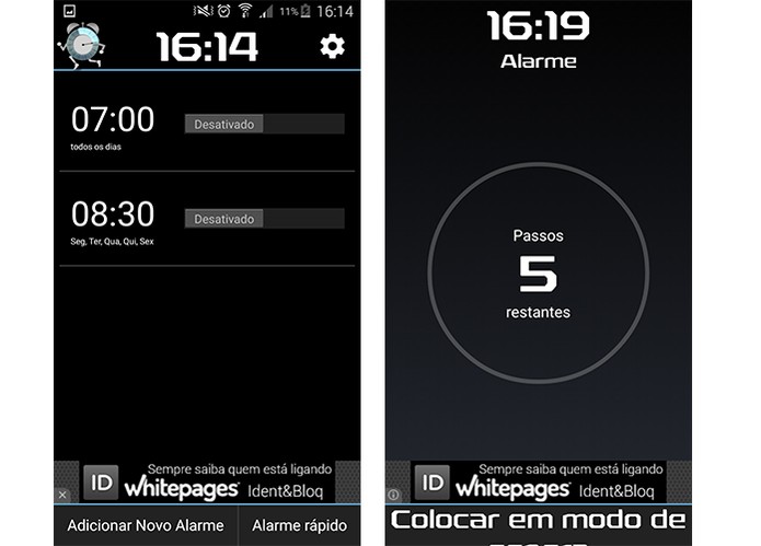 Despertador pede para usuário caminhar para desativar alarme (Foto: Reprodução/Barbara Mannara)