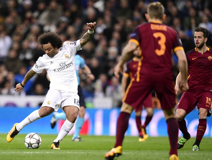 Marcelo Real Madrid Roma (Foto: AFP) Marcelo Real Madrid Roma (Foto: AFP)