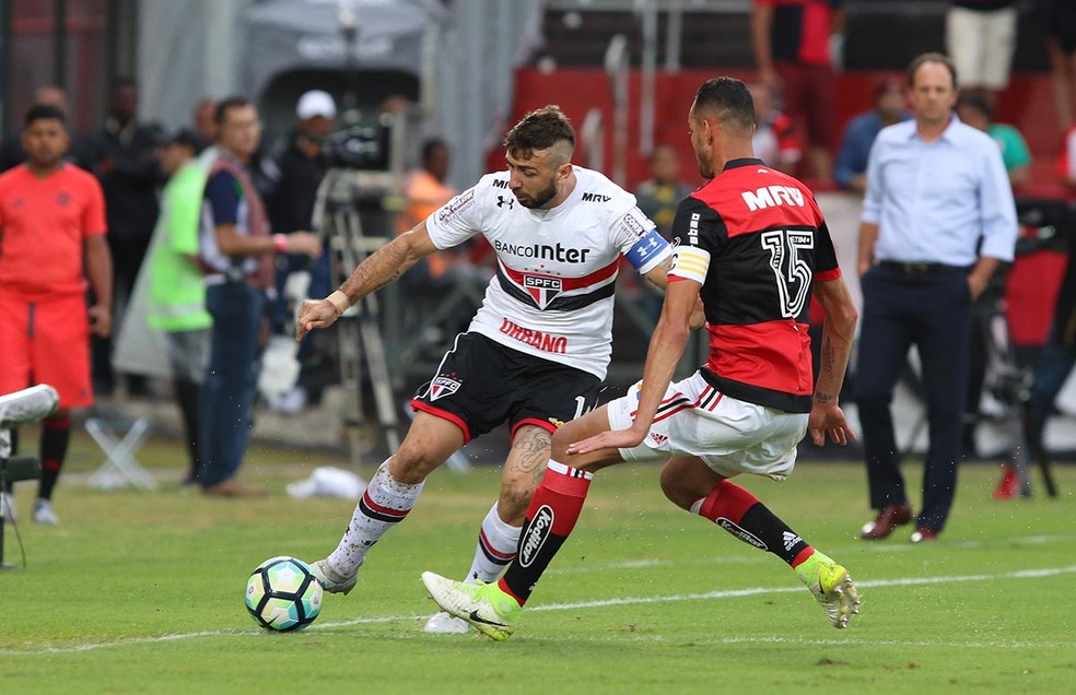 Lucas Pratto passou em branco mais uma vez na partida contra o Flamengo (Foto: Rubens Chiri / site oficial do SPFC)