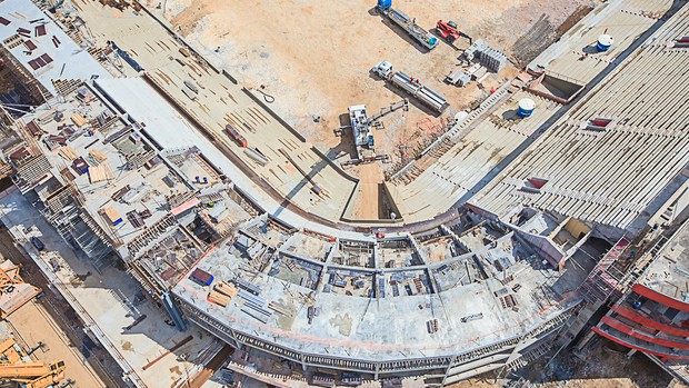 Obras na Arena da Baixada, estádio do Atlético-PR, em 18 de abril (Foto: Site oficial do Atlético-PR/Divulgação)