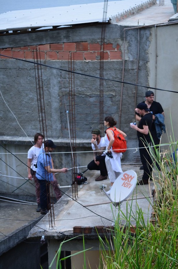 David Beckham no Vidigal (Foto: Rodrigo dos Anjos e Delson Silva / AgNews)